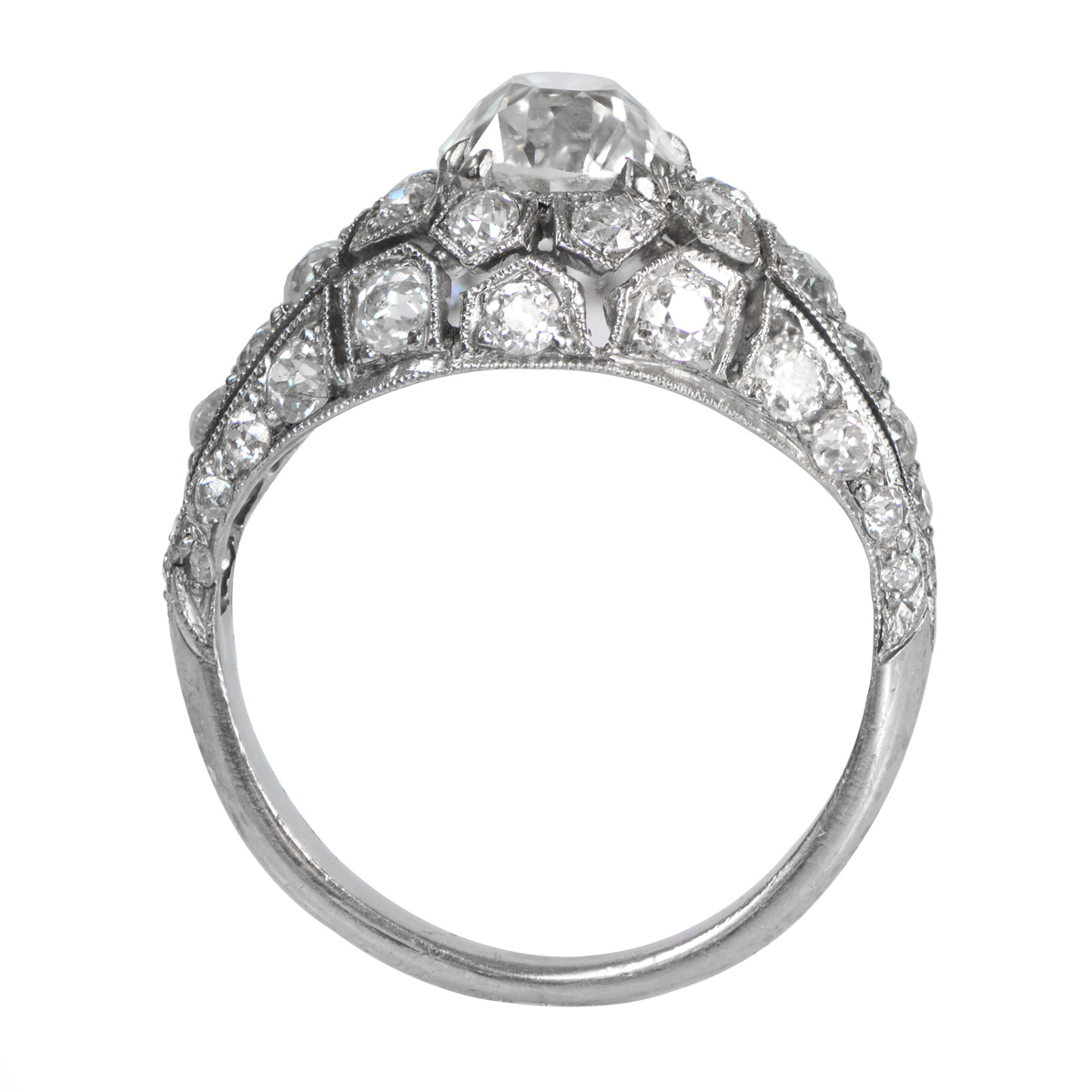 1.02ct Old Mine Cut Diamond Ring Estate Diamond Jewelry