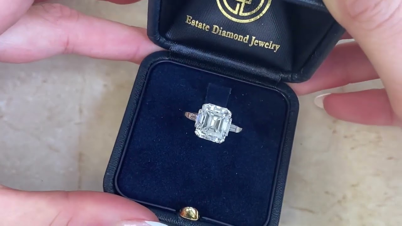 Cartier 4.50ct Center GIA Certified Emerald Cut Diamond Engagement Ring - Showroom Video