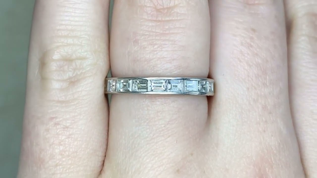 Diamond Band Featuring Approximately 1.00 carats of Baguette-Cut Diamonds - Sumner Band - Hand Video