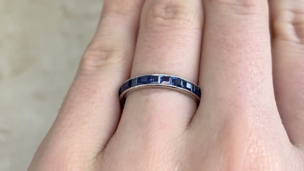Art Deco Sapphire Eternity Gaither Band, Circa 1930 3.25mm