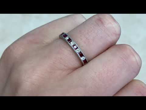 Ruby and Diamond Platinum Band - Saratoga Band - Hand Video