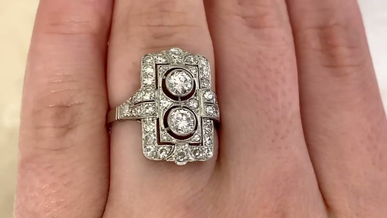 Elongated Diamond Engagement Ring. Lindow Ring - Hand video -