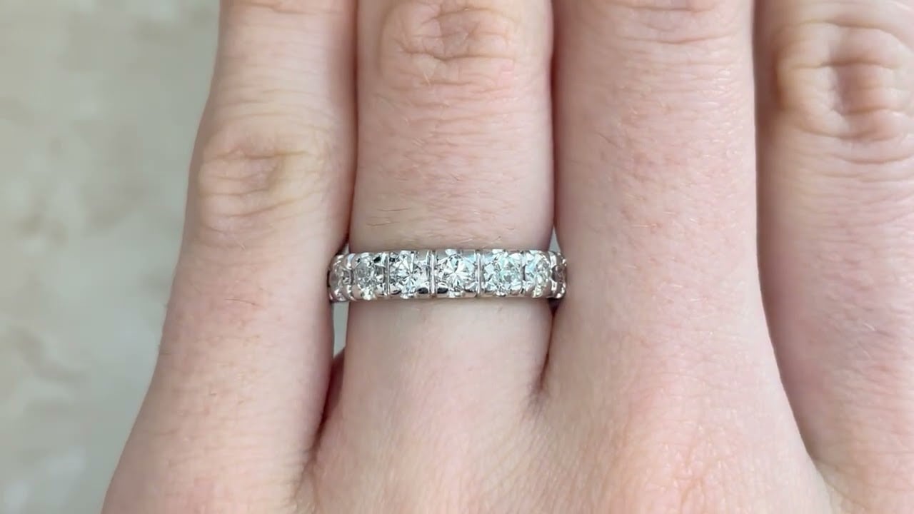 Vintage 2.00ct Diamond Eternity Beclabito Band, Circa 1950 3.8mm