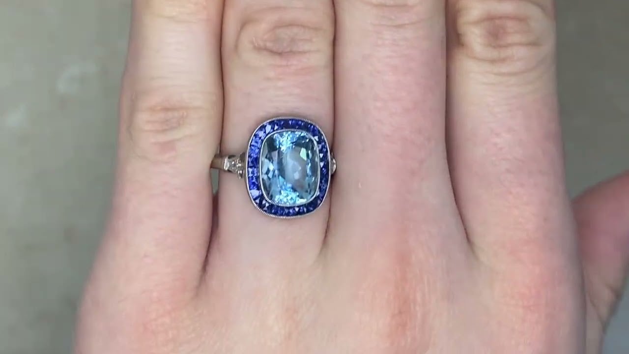 2.68ct Aquamarine Halo Cortos Ring