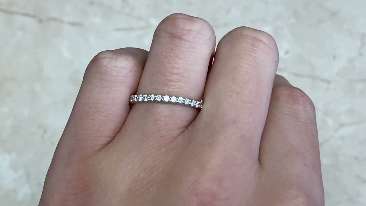 0.65ct Total Round Brilliant Cut Diamond and Platinum Band - Camden Band - Hand Video