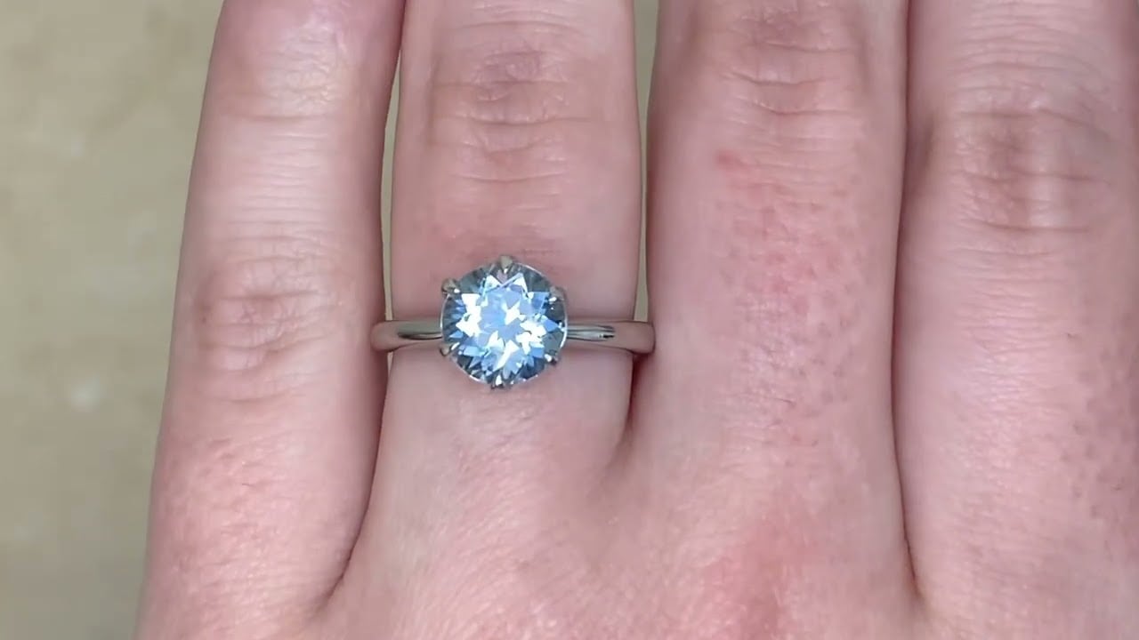 Prong set gemstone solitaire engagement ring - Atkins Ring - Hand video