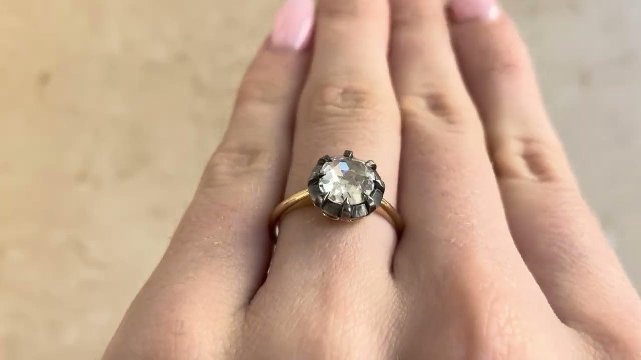 GIA Certified 1.04ct Rose Cut Diamond Clarkson Ring