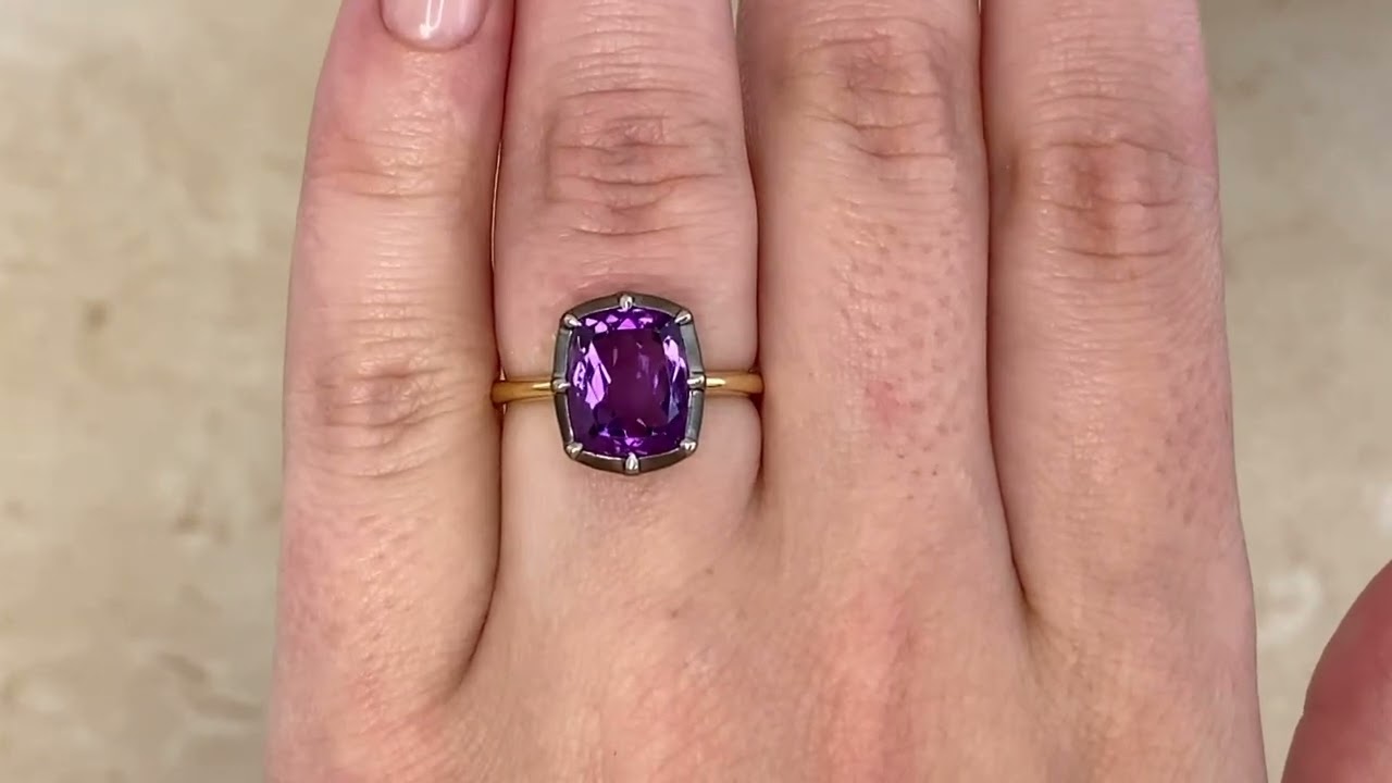 3.49ct Amethyst Blackened Platinum Minden Ring
