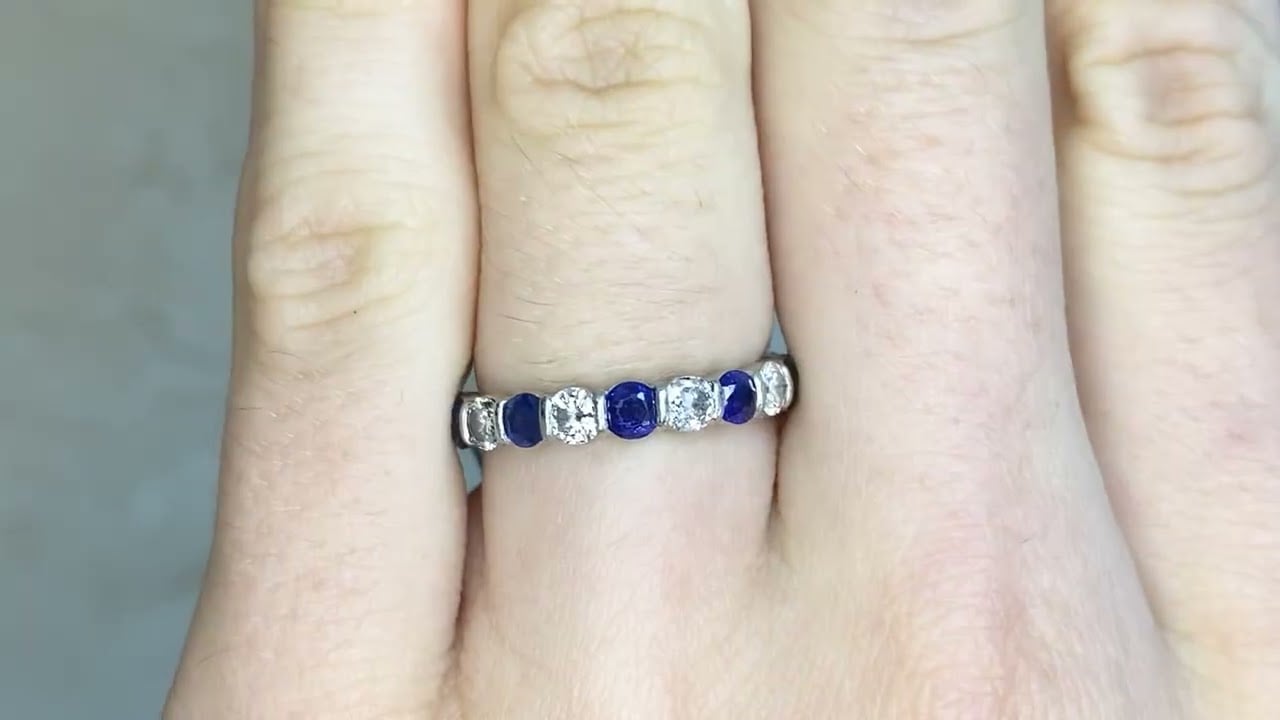 Tiffany Vintage Diamond and Sapphire Band 3mm