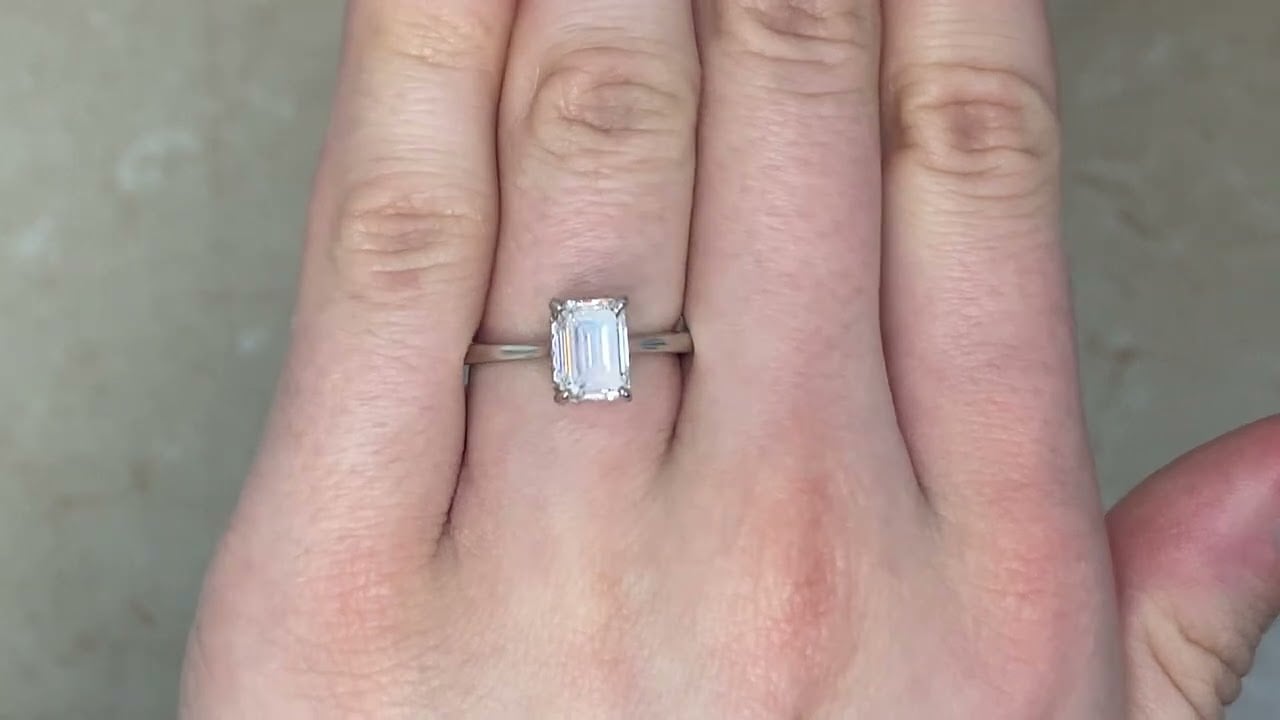 GIA 1.51ct Emerald Cut Diamond Manciano Ring