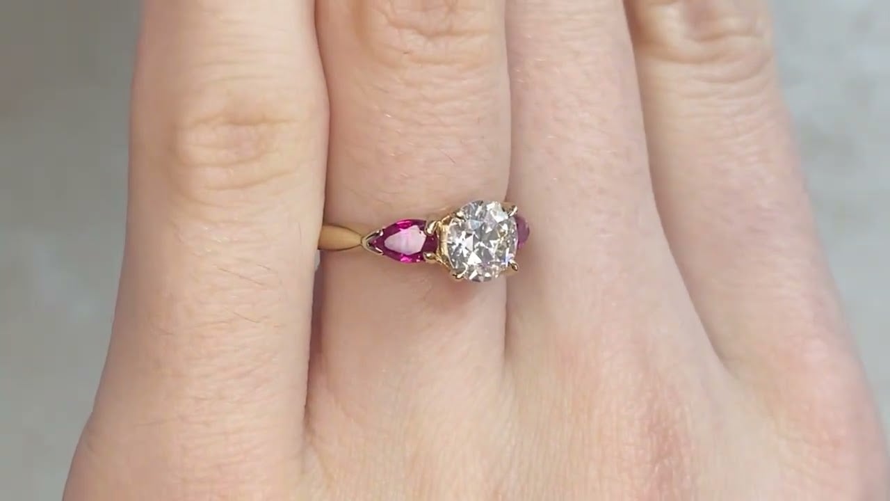 Vintage 1.00ct Diamond and Ruby Arvonia Ring, Circa 1980
