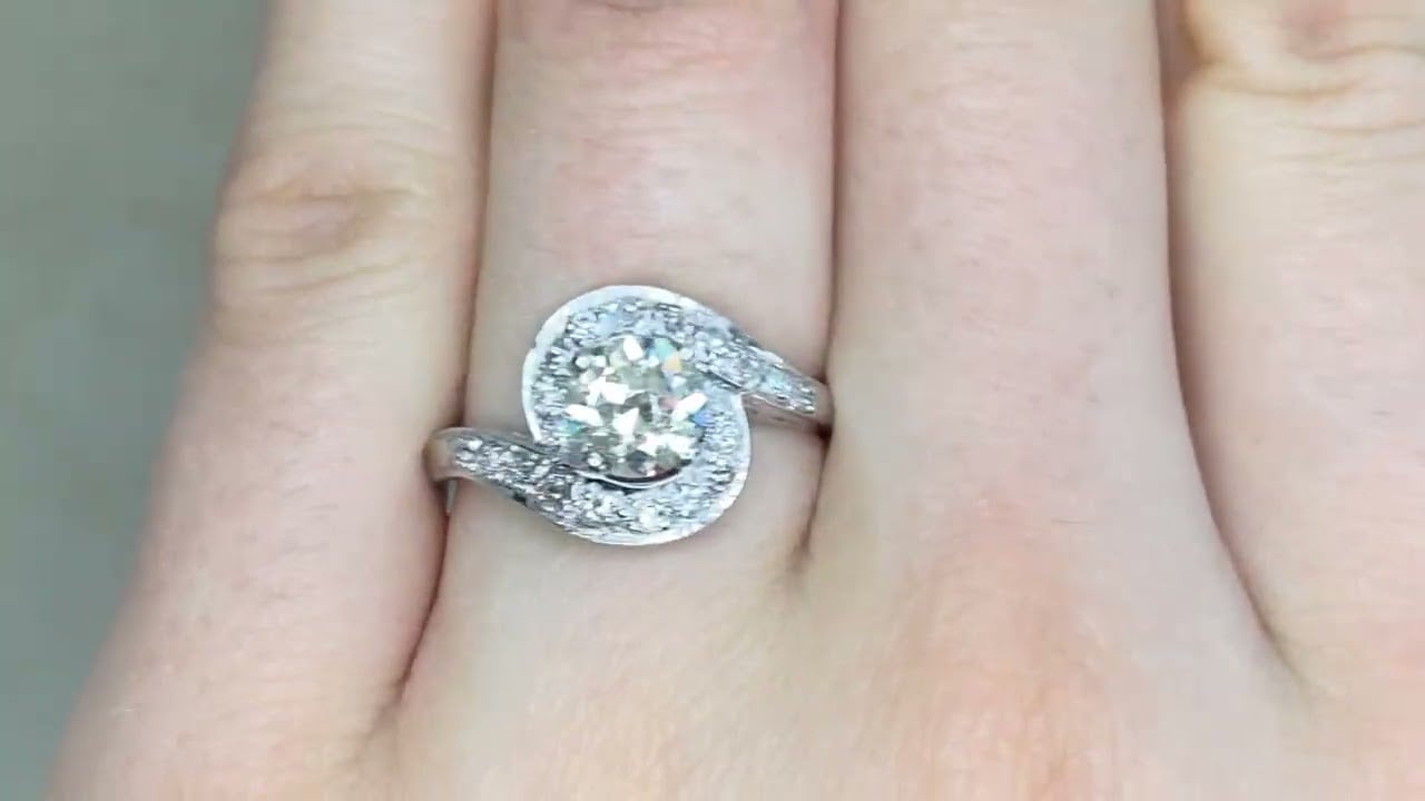 Retro Era Diamond Swirl Winfield Ring, Circa 1940