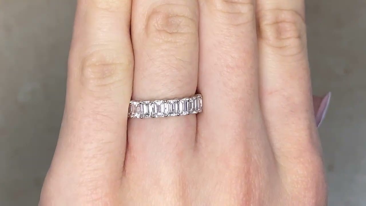 3.53ct Emerald Cut Eternity Lansford Band 4.3mm