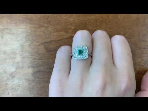 Art Deco Colombian Emerald Ring - Irving Ring - Hand Video