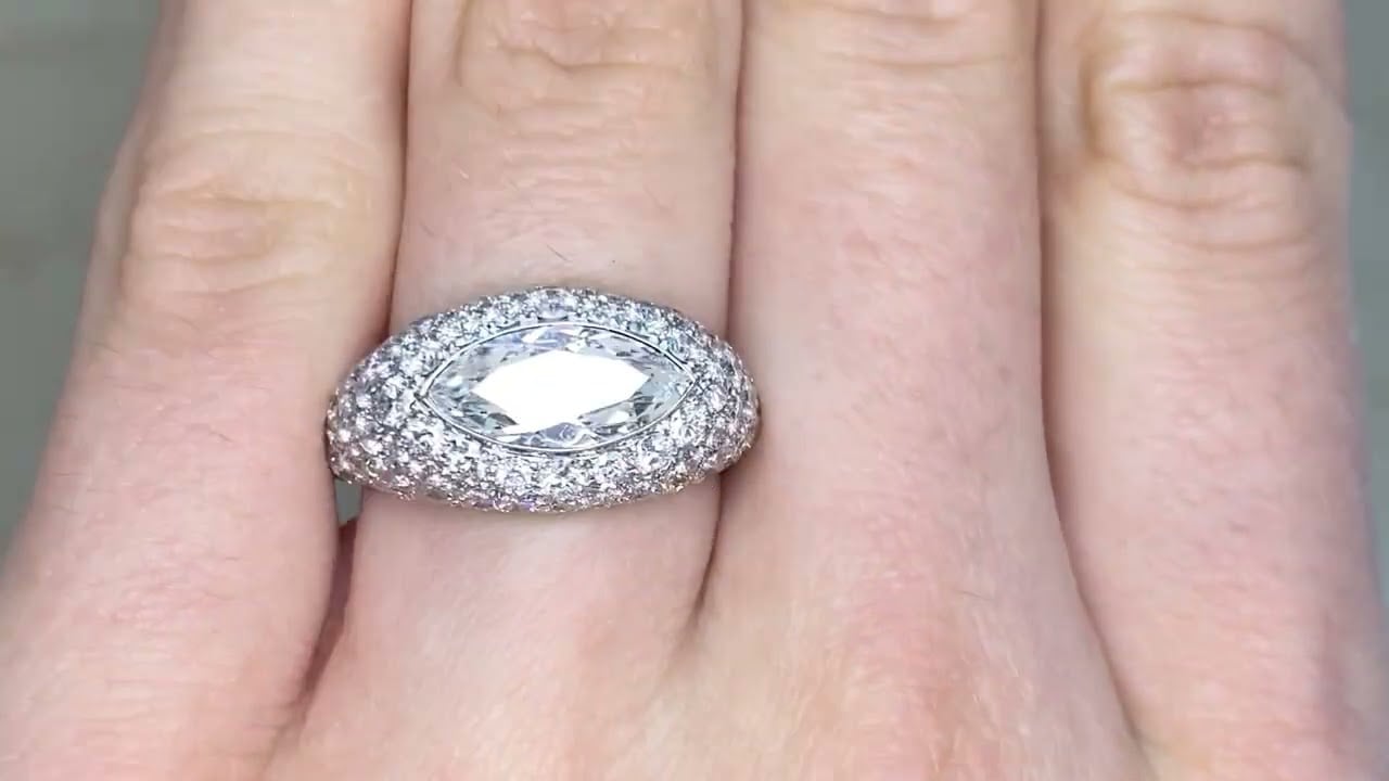 1.24ct Marquise Diamond Platinum Monteview Ring