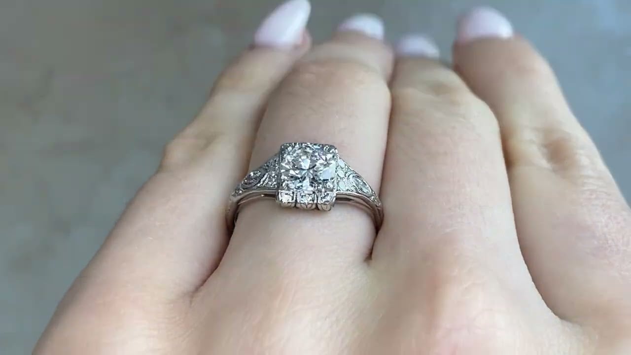Art Deco GIA 0.92ct Diamond Paron Ring, Circa 1925