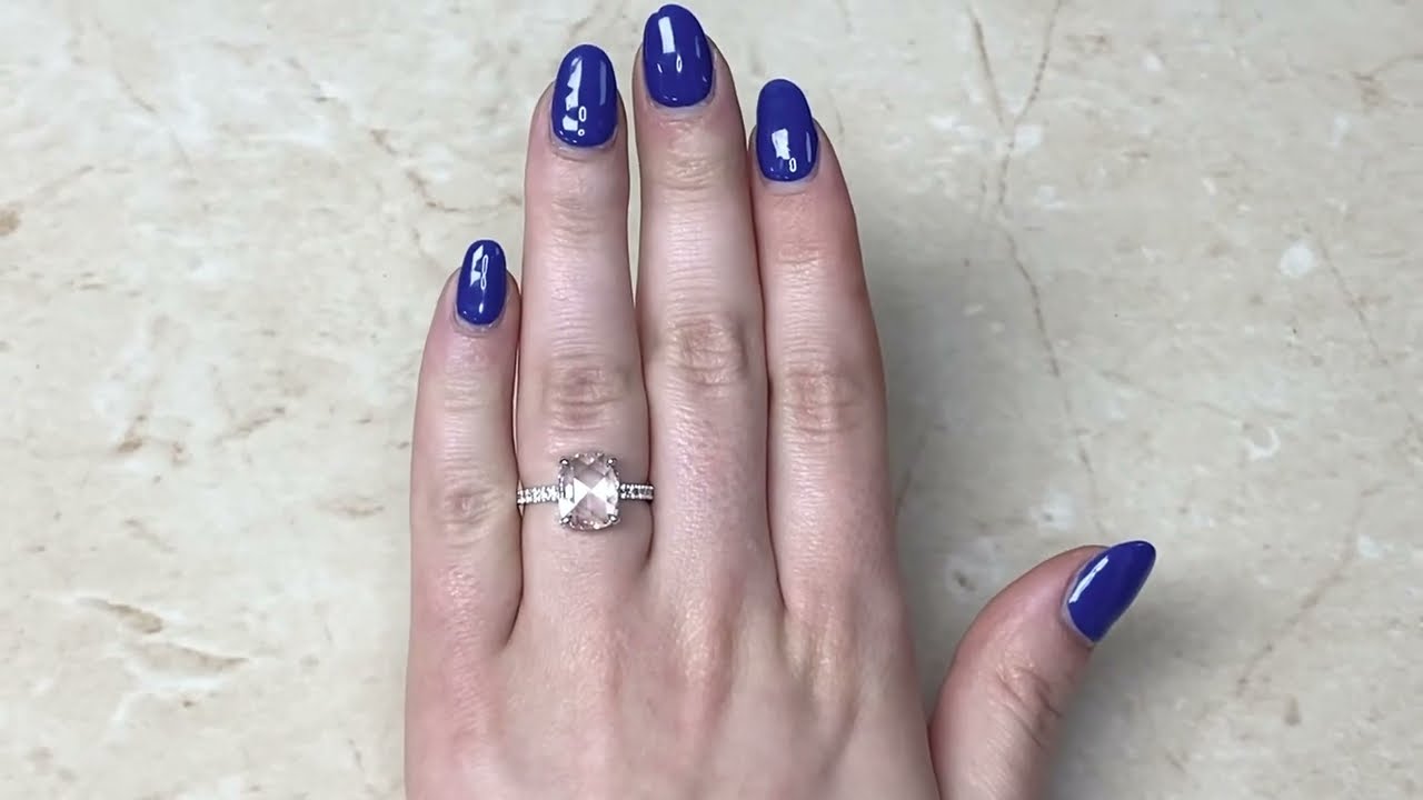 2.16ct Center GIA Certified Rose Cut Diamond Engagement Ring - Seymour Ring - Hand Video
