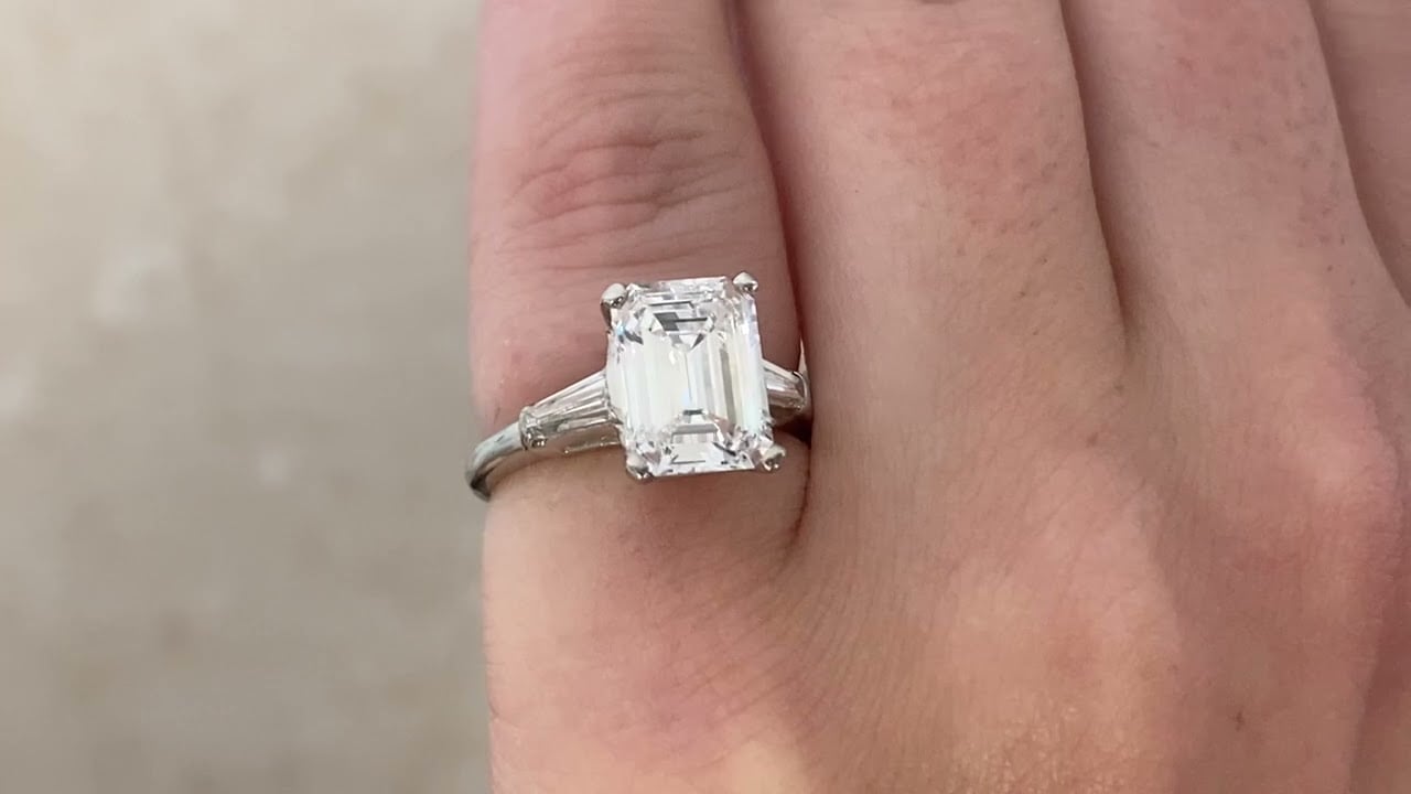 Van Cleef & Arpels GIA 2.46ct Emerald Cut Diamond Ring