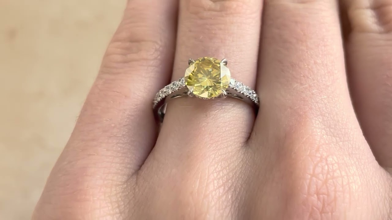 GIA 1.57ct Deep Yellow Diamond Richgrove Ring