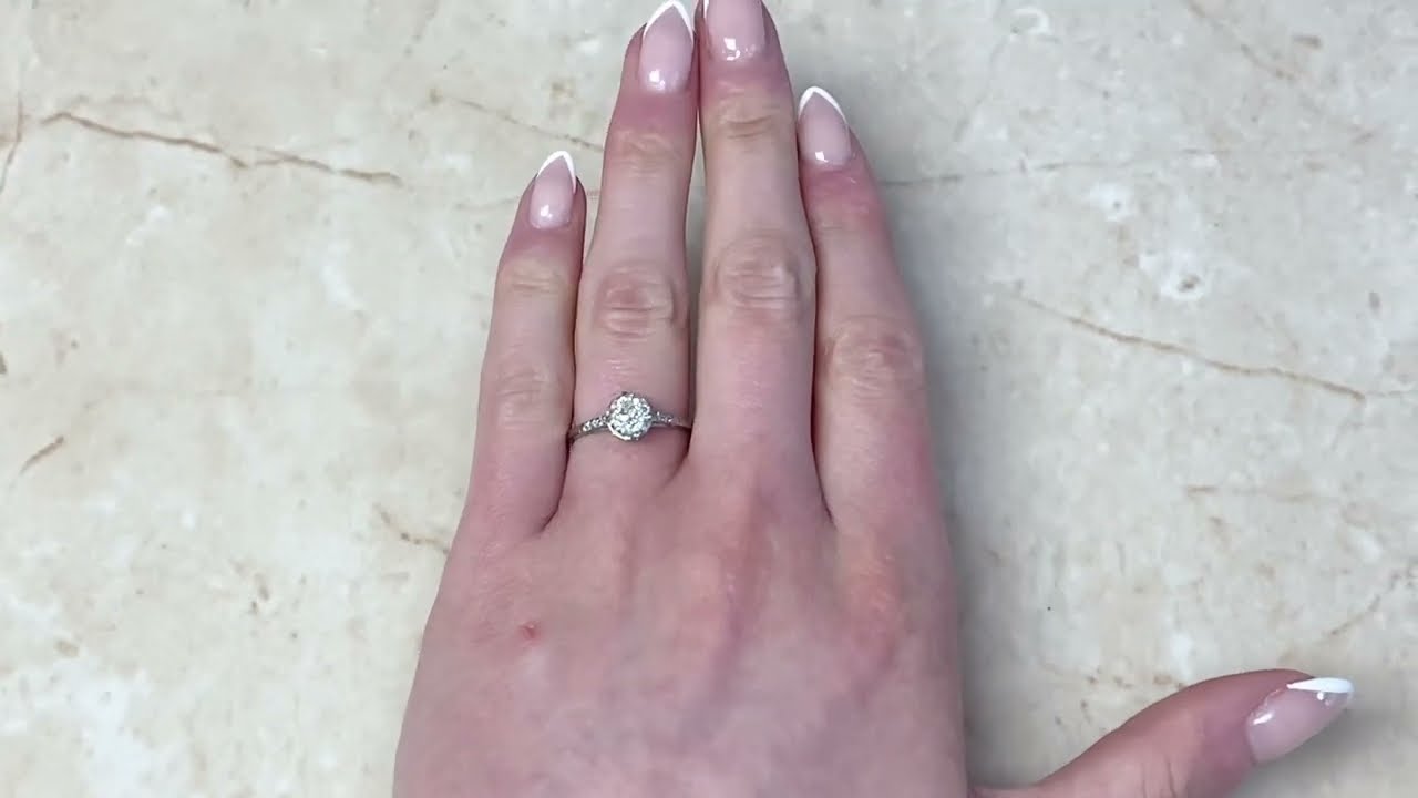 1.00ct Old European Cut Diamond Solitaire Engagement Ring - Solsville Ring - Hand Video