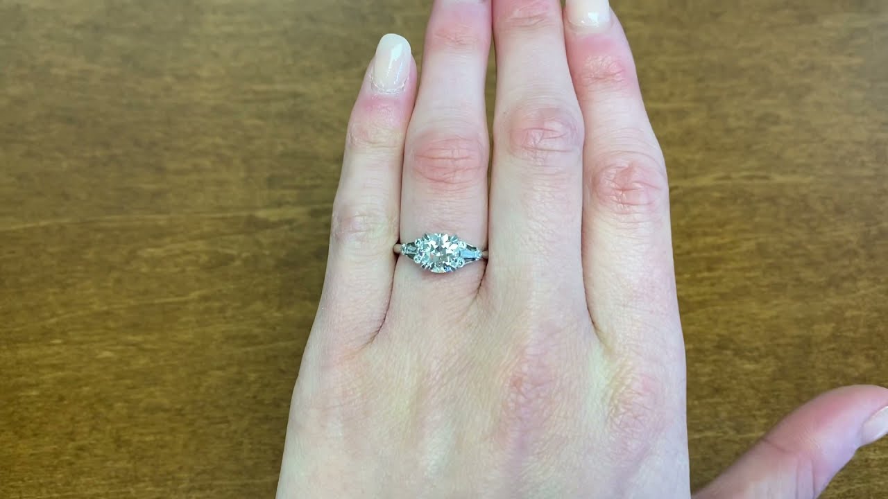 1.40ct Old European Cut Diamond Ring - Positino Ring - Hand Video