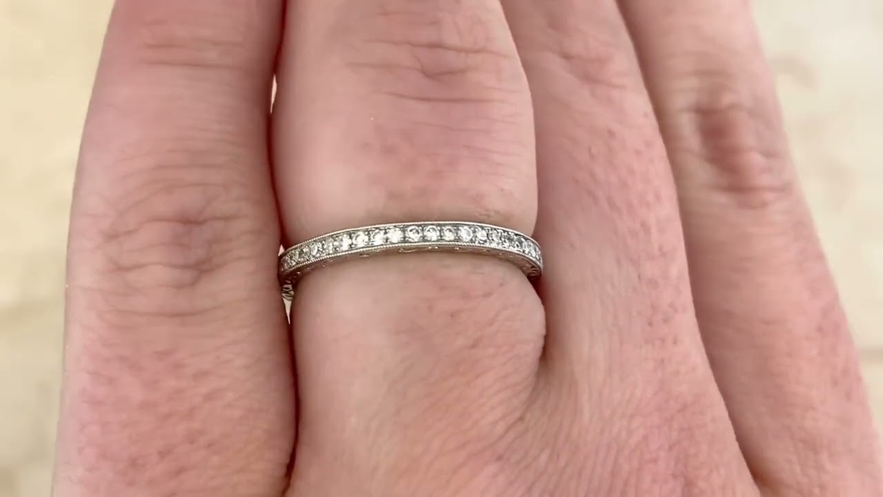 Platinum Single-Cut Diamond Eternity Montrose Band. 2.10mm - Hand video