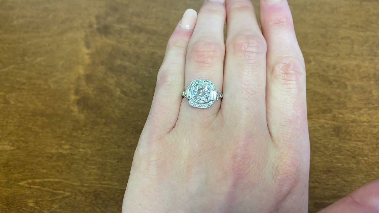 1.93ct Cushion Cut Diamond with Halo - Rennes Ring - Hand Video