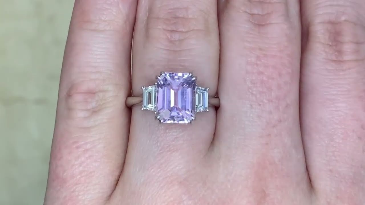 2.88ct Kunzite and Diamond Accent Ring - Claverton Ring - Hand Video