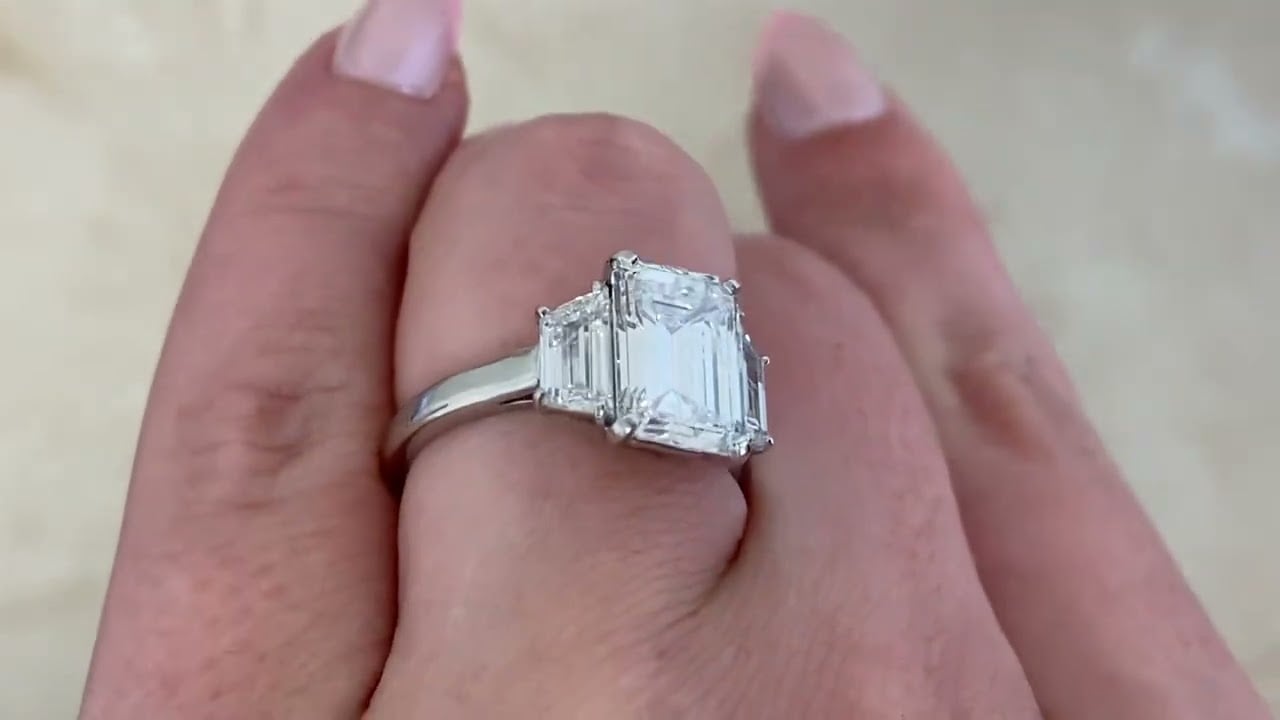 Cartier GIA Certified 3.04ct Emerald Cut Diamond Ring