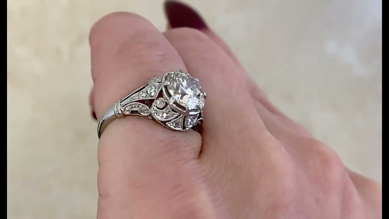 1.70ct Transitional Cut Diamond Engagement Belmullet Ring - Hand Video-