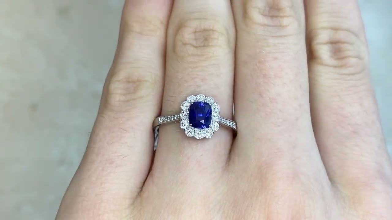 1.08ct Sapphire and Diamond Floral Castella Ring