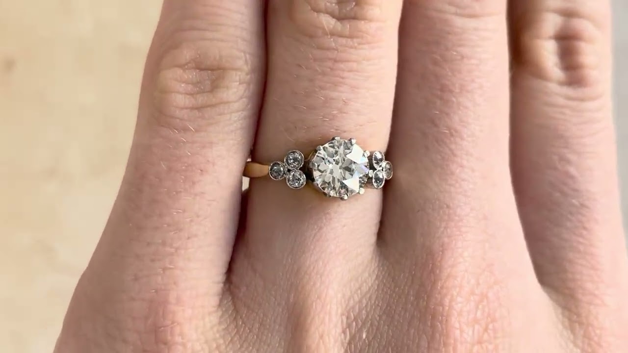 Edwardian Era 0.96ct Old European Diamond Millerton Ring, Circa 1900