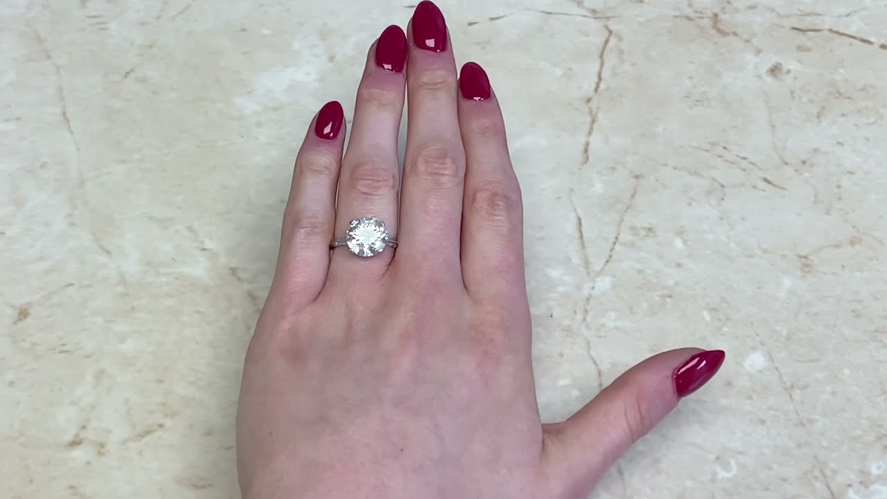 Vintage Cartier 4.27CT Old European Cut Diamond Ring - Vintage Cartier Ring - Hand Video