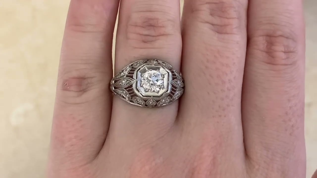 Antique 0.64ct Hornell Ring. Art Deco Era. Circa 1920 - hand video