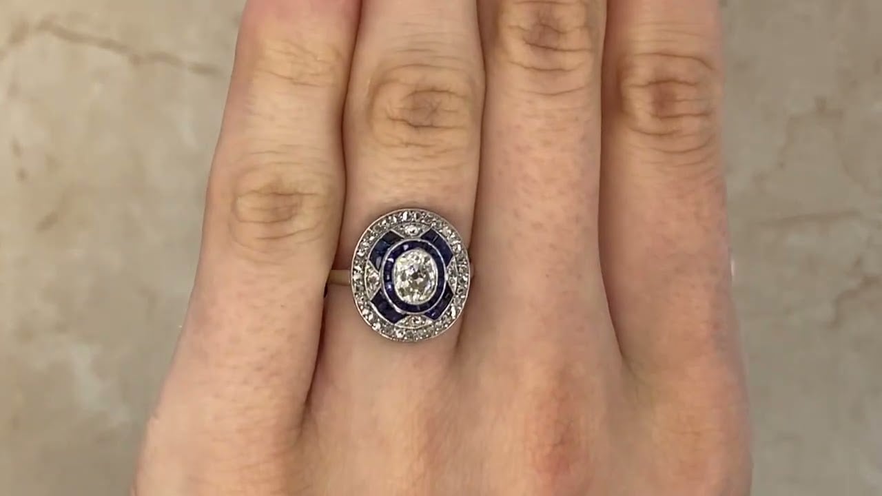 Art Deco Diamond and Sapphire Briscoe Ring, Circa 1920