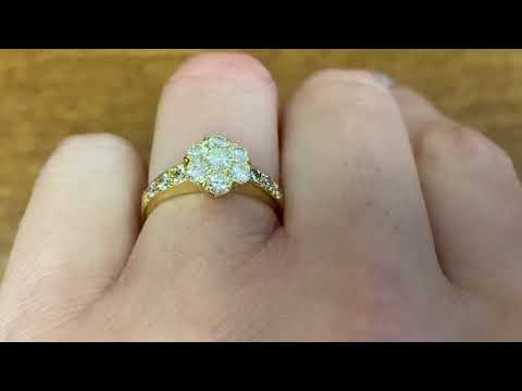 0.85ct Original Van Cleef and Arpels 18k Yellow Gold Cluster Ring - VCA Custer Ring - Hand Video