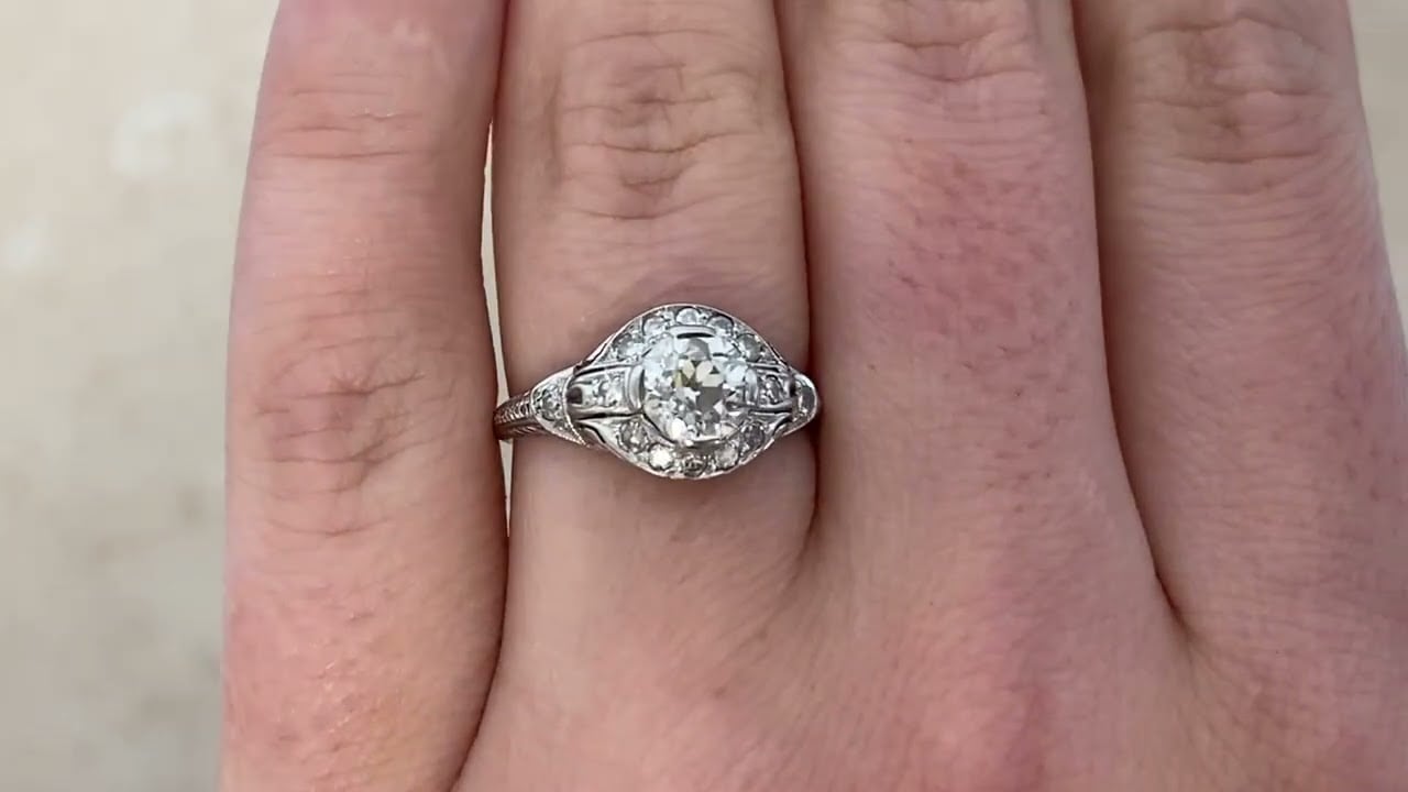 Art Deco Geometric Diamond Hensley Ring, Circa 1925