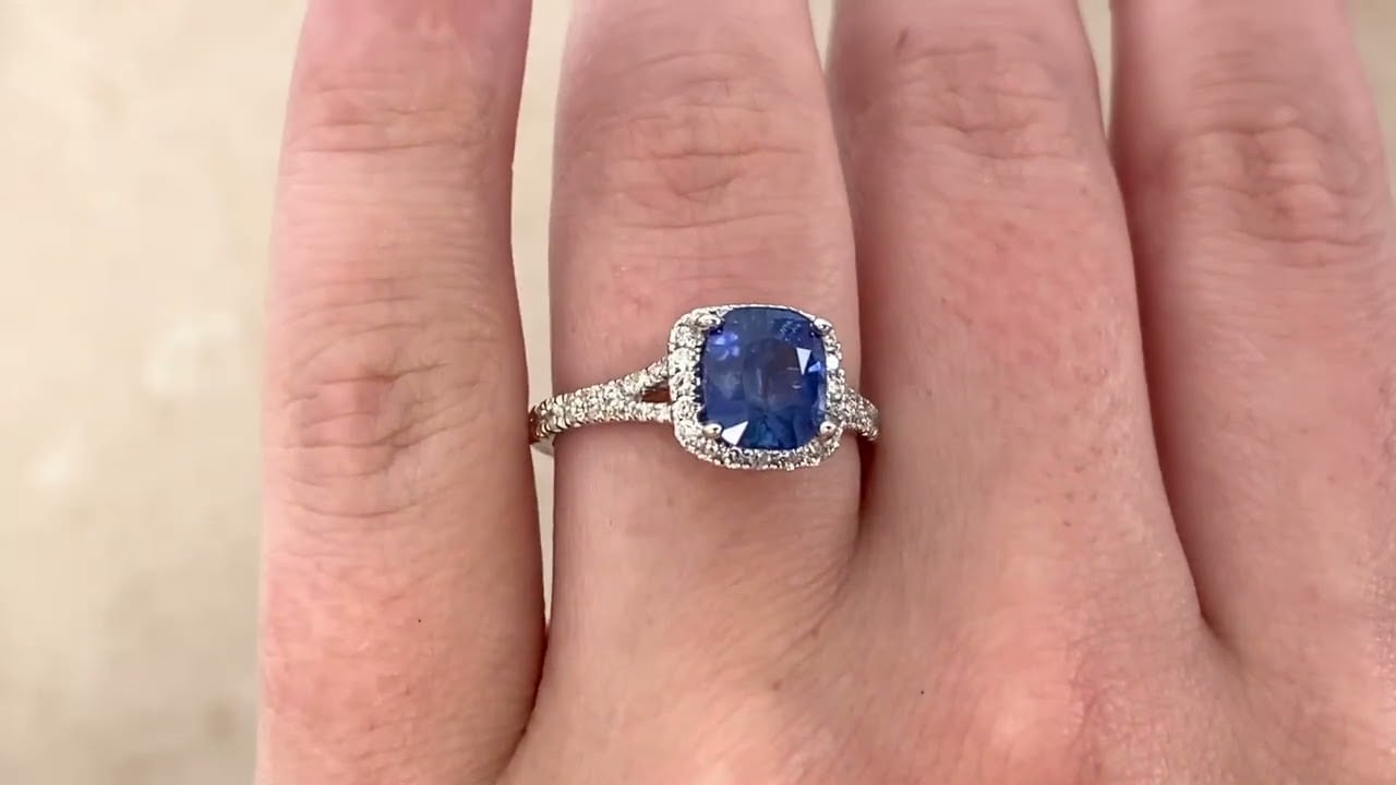 2.30ct Natural Kashmir Sapphire and Diamond Maddox Ring