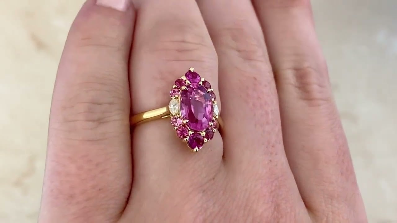 1.92ct Pink Tourmaline Tareya Ring - hand video