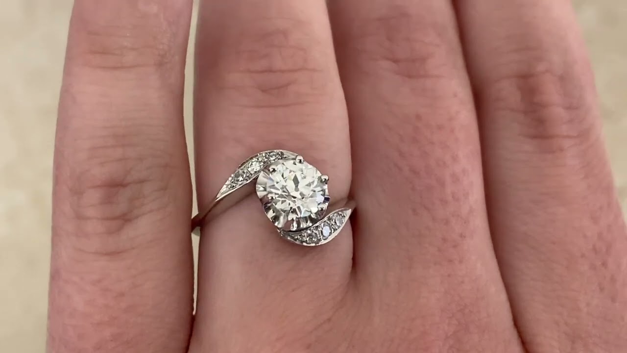 Antique Edwardian 0.90ct Swirl Ring. Ravenna Ring. Circa 1910 - Hand Video -