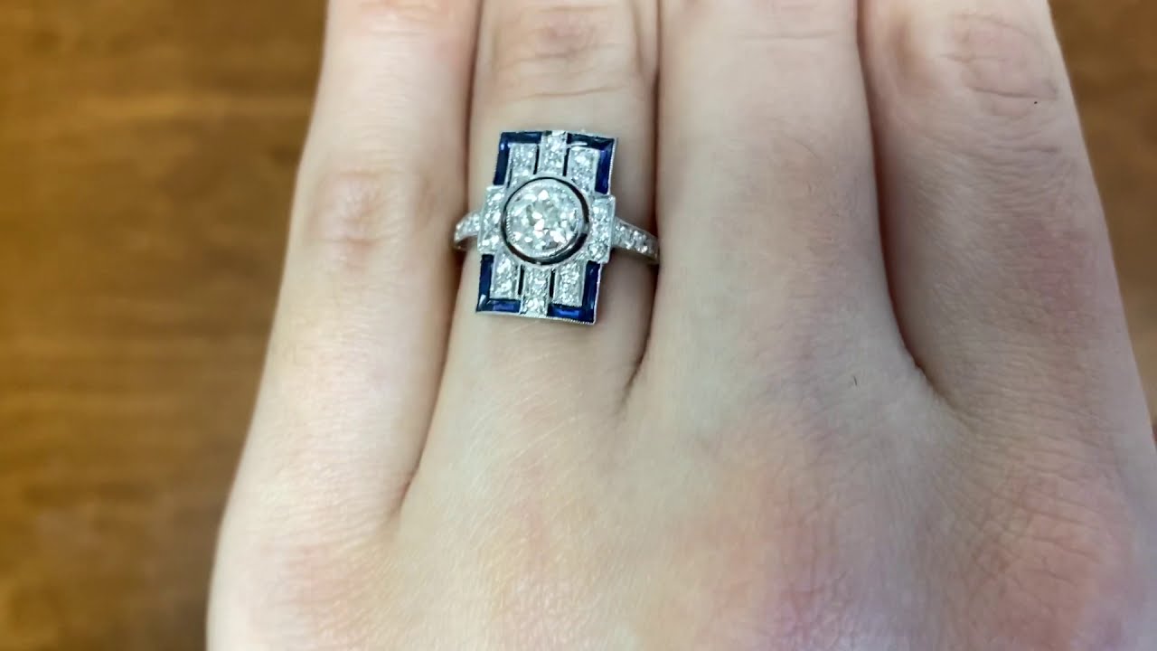 0.69 Carat Diamond Art Deco Style Ring - Georgetown Ring - Hand Video
