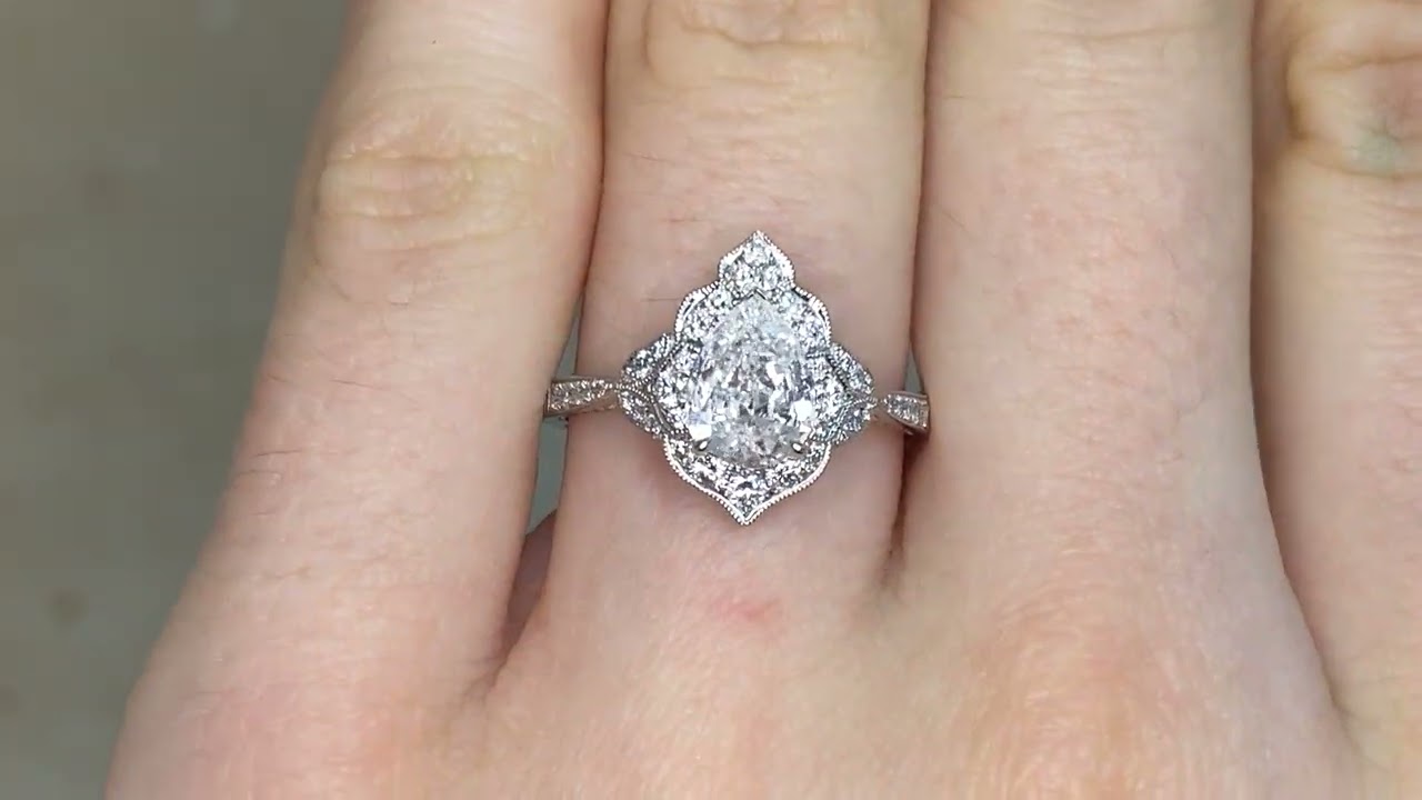 GIA 0.72ct Pear Shaped Diamond Laneheart Ring