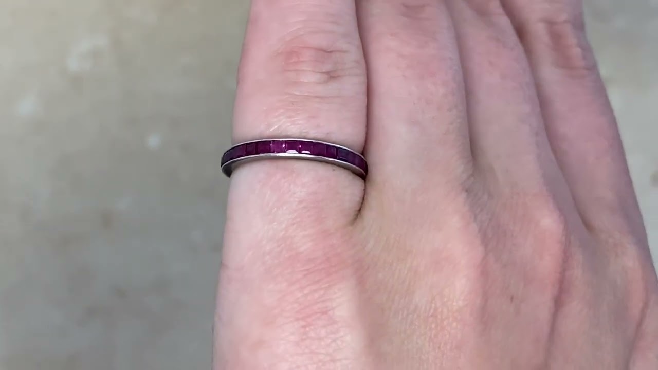 Vintage Ruby Eternity Salina Band 2.37mm - hand video