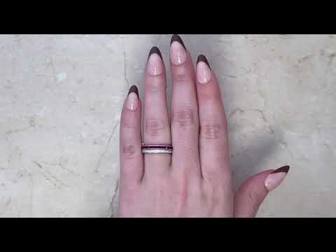 Ruby Diamond and Sapphire on 14k White Gold Flip Band - hand video