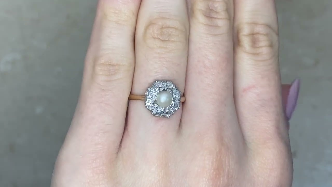 Edwardian Pearl Cluster Waldron Ring, Circa 1910