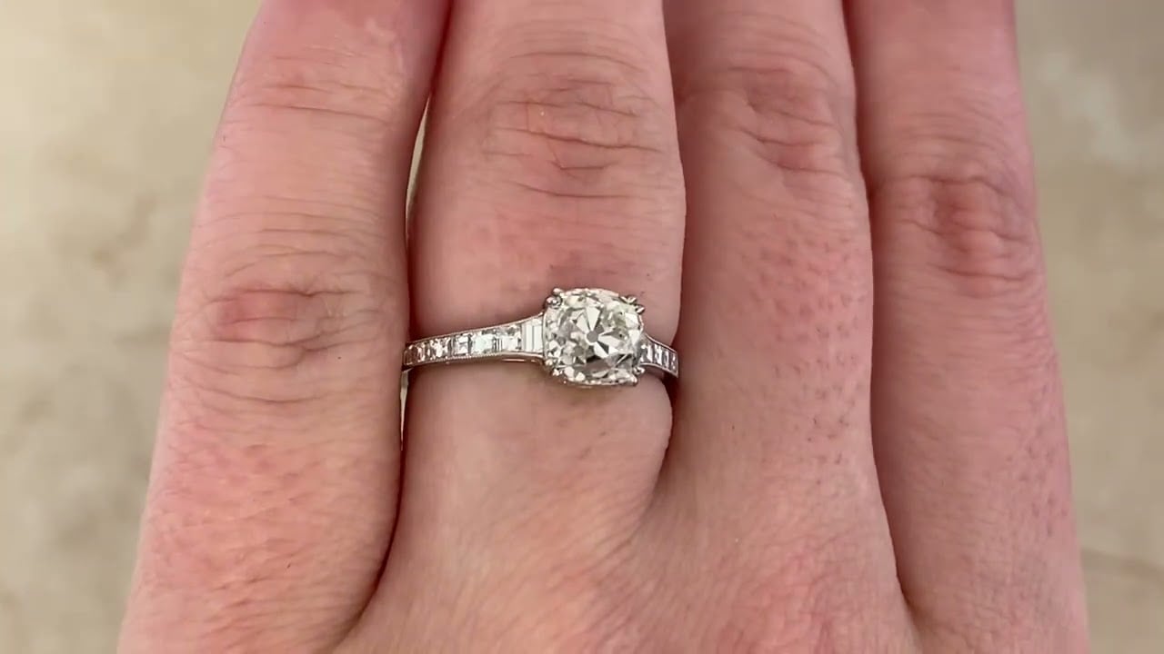Antique Cushion Cut GIA Certified Milo Ring - hand video