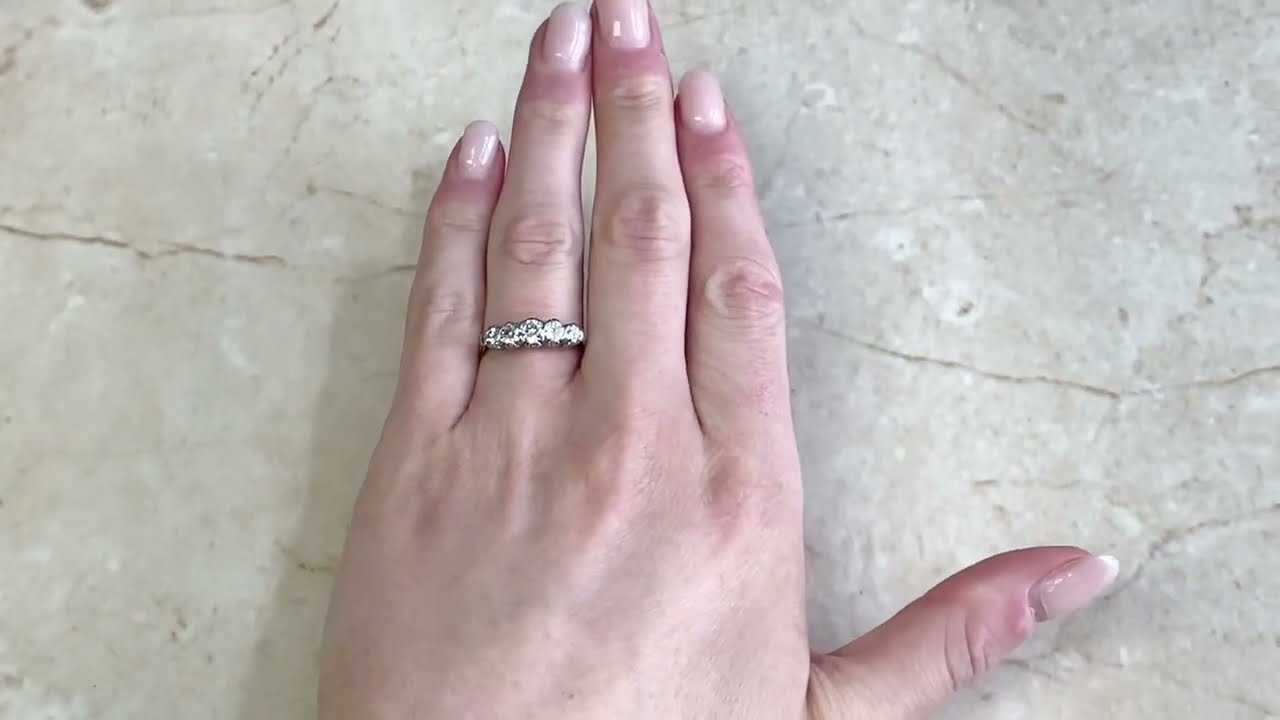 Antique Five Stone Old European Cut Diamond Ring - Pickford Ring. Circa 1920 - Hand Video