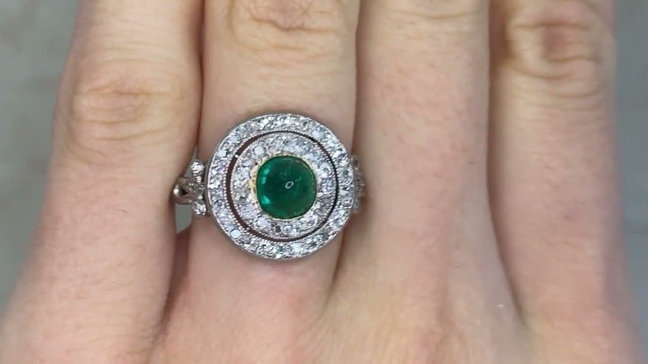 Edwardian Emerald and Diamond Longport Ring, Circa 1905