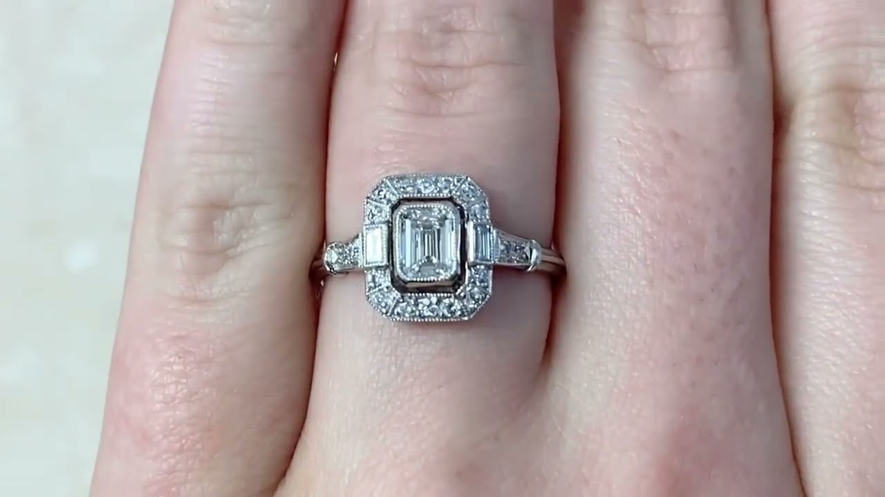 GIA-certified 0.50 carat Emerald Cut Diamond Ring - Hamilton Ring - Hand Video