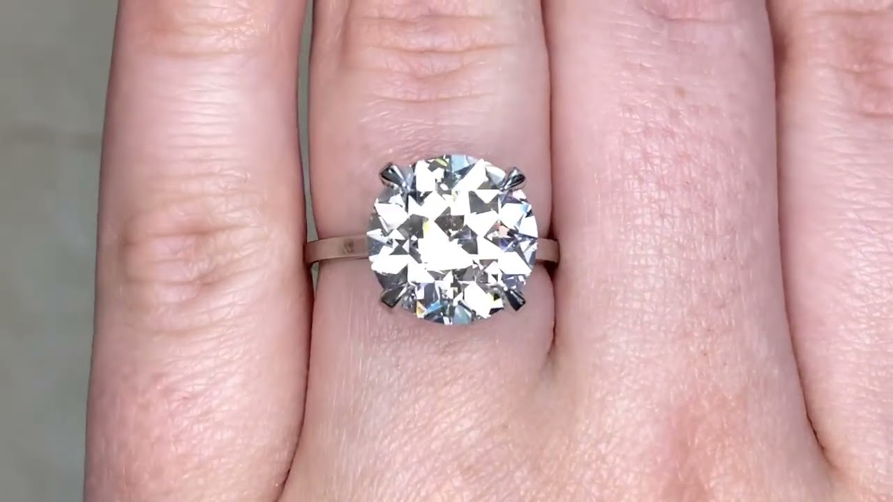 5.04ct Center GIA Certified Old European Cut Diamond Engagement Ring - Garland Ring - Hand Video